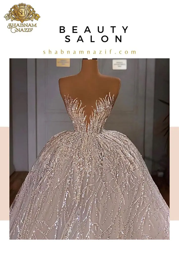 قیمت لباس عروس سنگ دوزی شده